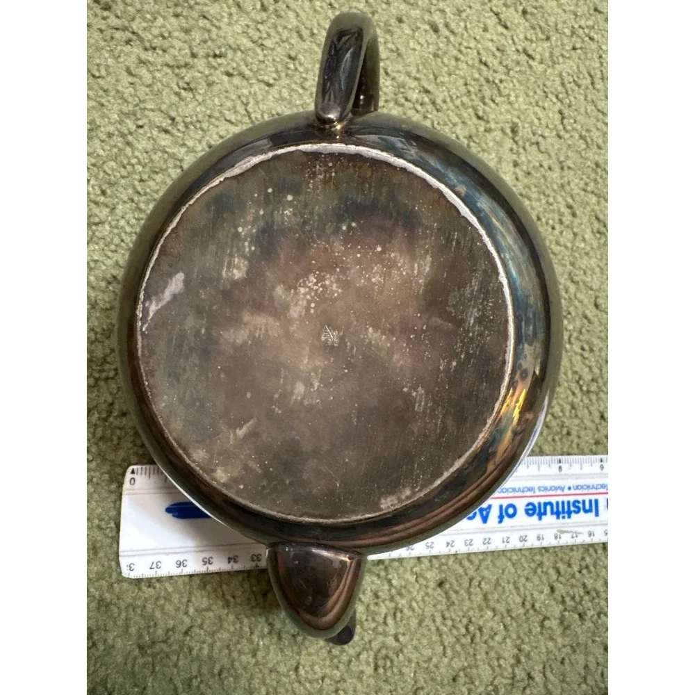 Vintage ISCO EPC Silver Plated Teapot Hinged Lid Electroplated Copper Patina